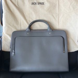 Men’s Jack Spade Leather Messenger Bag - Gray